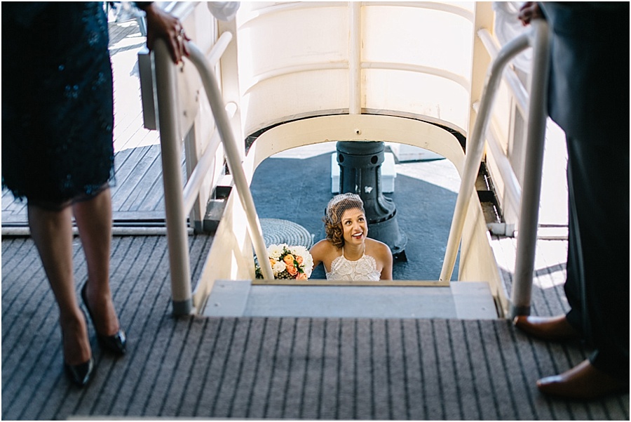 LJM Photography_Coastal boat wedding_Documentary Photographer_walking up the aisle