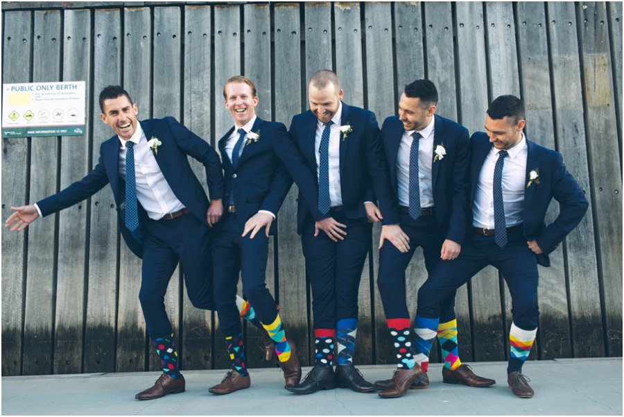 Groomsmen with fun socks