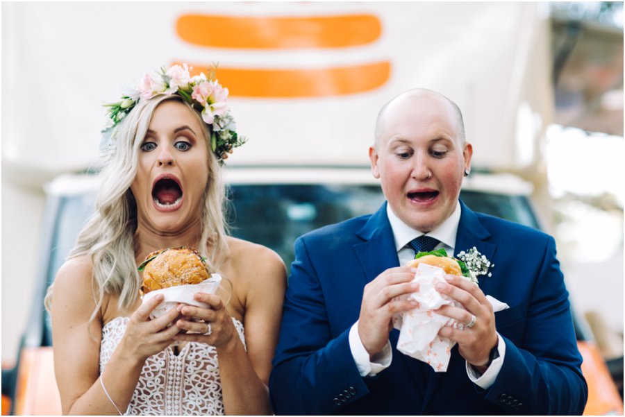 Couple about to eat a burger