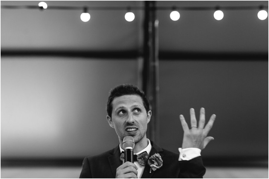 Quirky moment of groom saying his speech