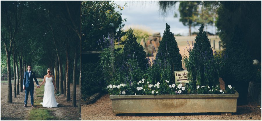Yarra Valley wedding venues - Couple and details at Alowyn gardens 