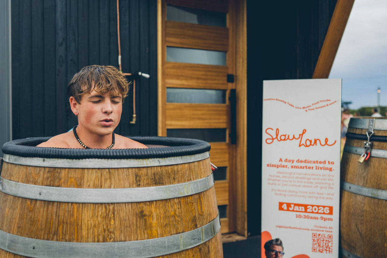 Event brand photography documenting a participant immersed in a wellbeing experience